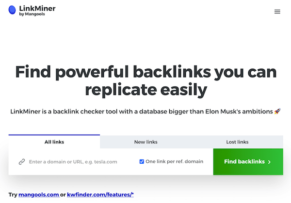 LinkMiner: Backlink Checker tool